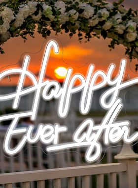 led霓虹灯背板Happy Ever often  透明亚克力霓虹灯 摆件节日氛围