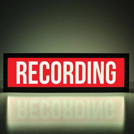 跨镜热卖 专业灯箱灯牌led灯生产 RECORDING灯箱广告牌壁灯红色款