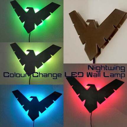 跨境热卖 3D创意夜翼LED夜灯壁灯家饰床头灯超级英雄气氛标志灯