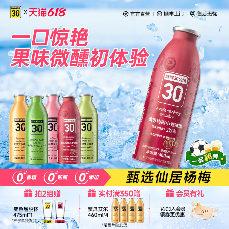 鲜啤30公里精酿艾尔啤酒端午节果啤青提仙居杨梅汁微醺世界足球