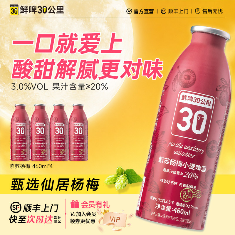 鲜啤30公里杨梅酸甜解腻开胃啤酒