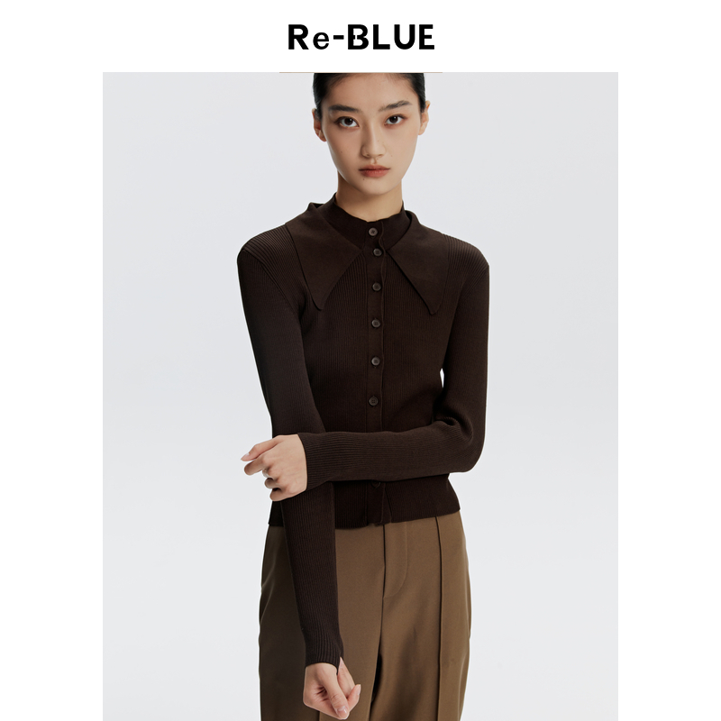 假两件叠穿造型设计感针织上衣