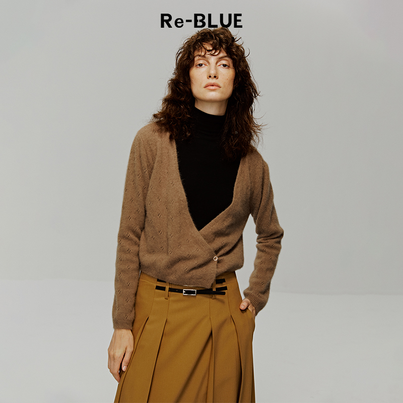 小H型短版镂空针织开衫