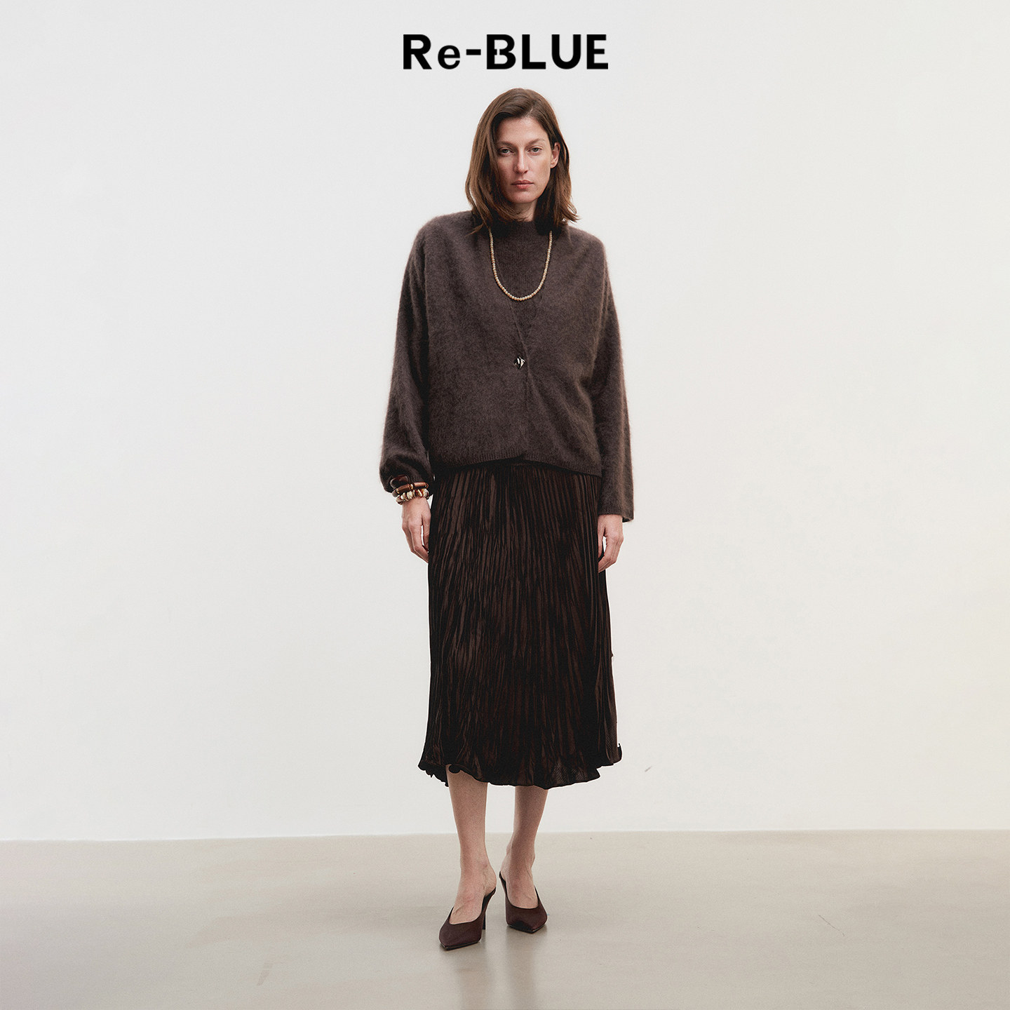 Re-BLUE轻奢优雅女装高级慵懒一粒扣拉毛山羊绒针织开衫,女装/女士精品,毛针织衫,淘宝优惠券,粉丝福利购,淘宝优惠卷