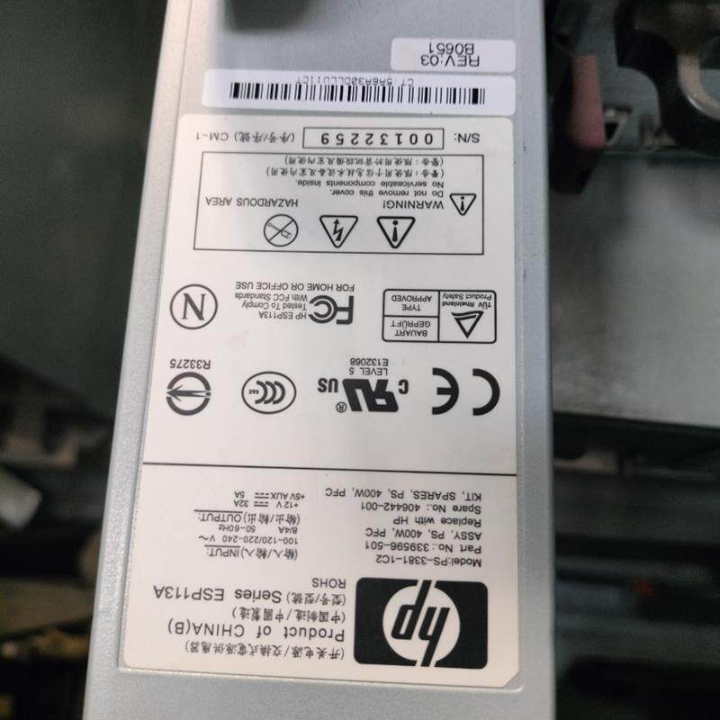 hp 406442-001 339596-001 PS-3381-1C2 MSA20 EVA4000磁盘柜电源
