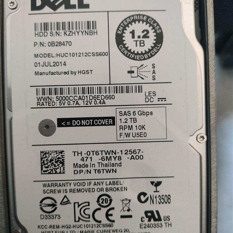DELL  0T6TWN 1.2T 10K SAS原装服务器硬盘