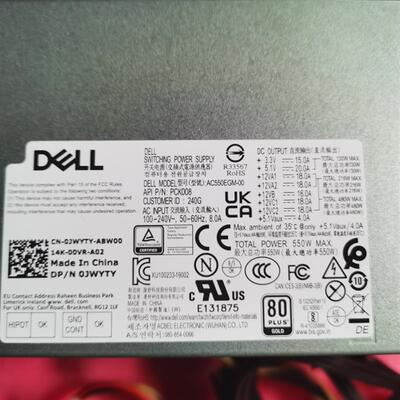 AC550EGM-00 JWYTY Dell 外星人R10 R11 R12 T3640 T3650电源550W