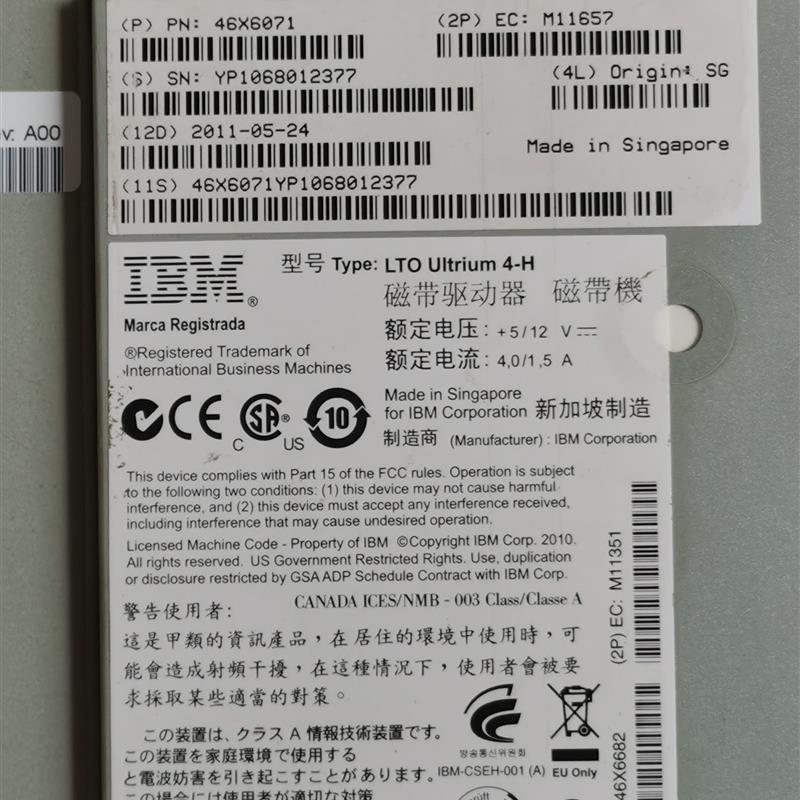 DELL IBM 407CX 46X6071 46X1939 LTO4磁带机驱动器TL2000/4000