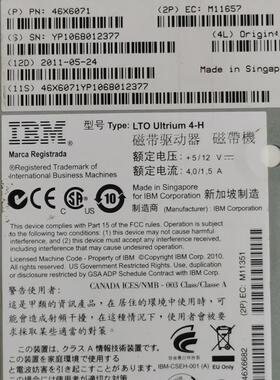 DELL IBM 407CX 46X6071 46X1939 LTO4磁带机驱动器TL2000/4000