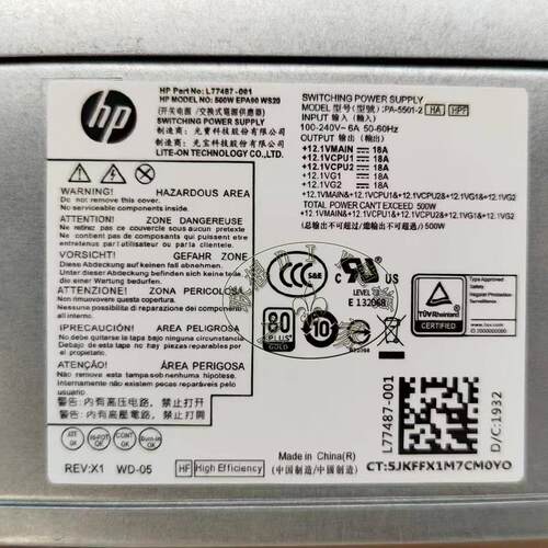 适用HP惠普280 288G3 480G4 MT电源500W D16-180P1B D16-180P3A