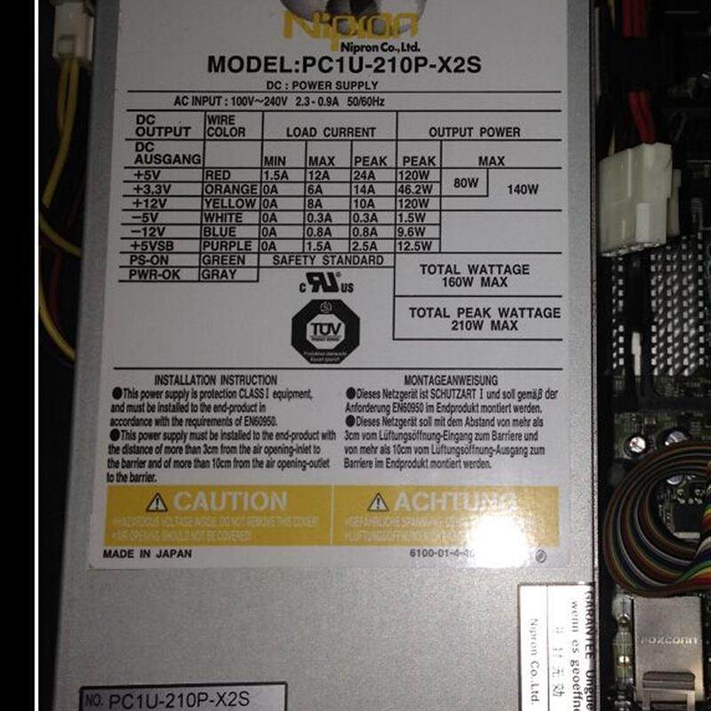 原装拆机 Nipron PC1U-210P-X2S 工控机电源 设备机电源