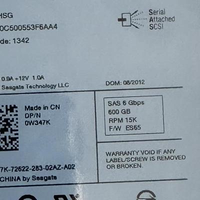 /DELL 0W347K ST3600057SS 600G 15K.7 SAS 3.5寸服务器硬盘
