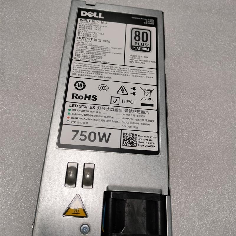 DELL750W R720XD R630R730XD服务器CWKMX交直流D750E-S3电源