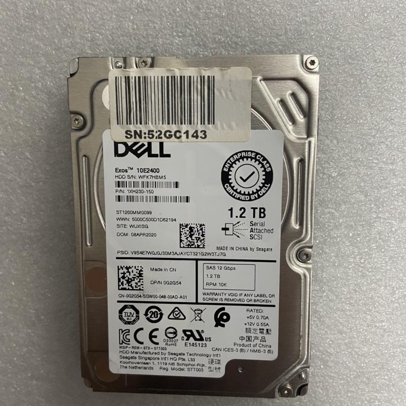 DELL ST1200MM0099 1.2T 10K SAS 2.5寸 12G 0G2G54硬盘R730 R740