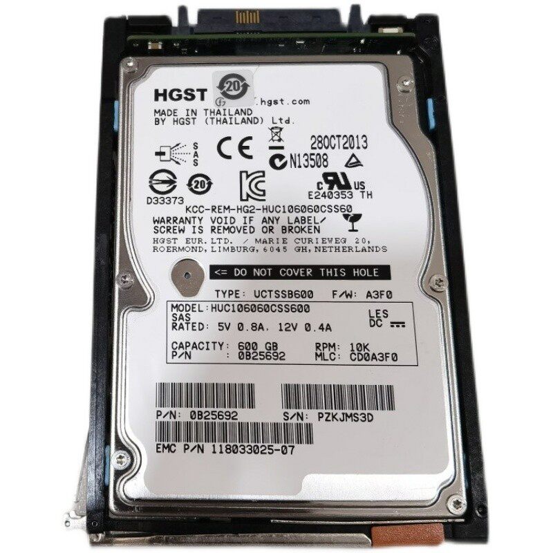 EMC VNX 2.5 600G 10K 硬盘 005050333 HUC106060CSS600 0B25692
