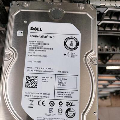 原装DELL 2T SAS 6G 128M 3.5寸 ST2000NM0023 1P7DP 服务器硬盘