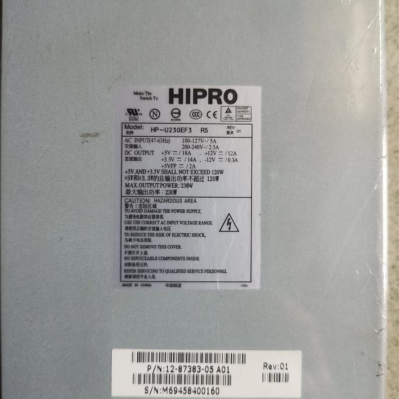 Dell J2909 PowerEdge 650电源230w HP-U230EF3 12-87383-05