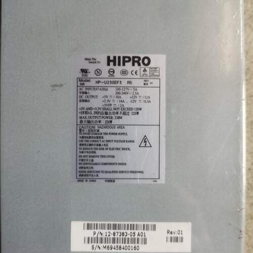 Dell J2909 PowerEdge 650电源230w HP-U230EF3 12-87383-05