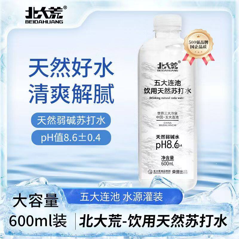 北大荒彩墨系列饮用天然苏打水(白墨)600ml12瓶 整箱