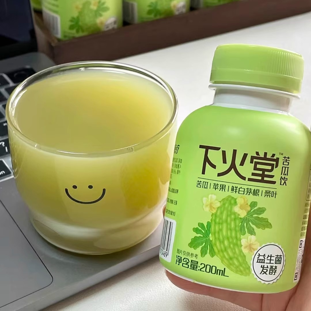 江中食疗下火堂益生菌发酵苦瓜饮品200ml*18瓶0添加微苦回甘