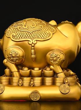 铜猪摆件招财福猪富足旺财猪存钱罐招财进宝铜猪摆件家居装饰礼品
