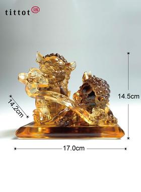 奥比多柳源中式釉面狮子桌面摆件，万事如意，乔迁，开业，离职礼