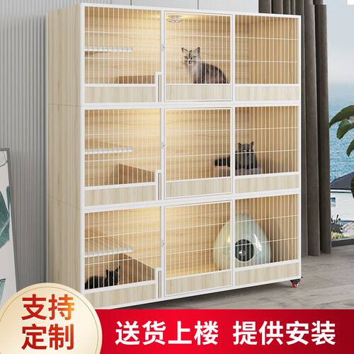 实木猫笼子三层多层组合