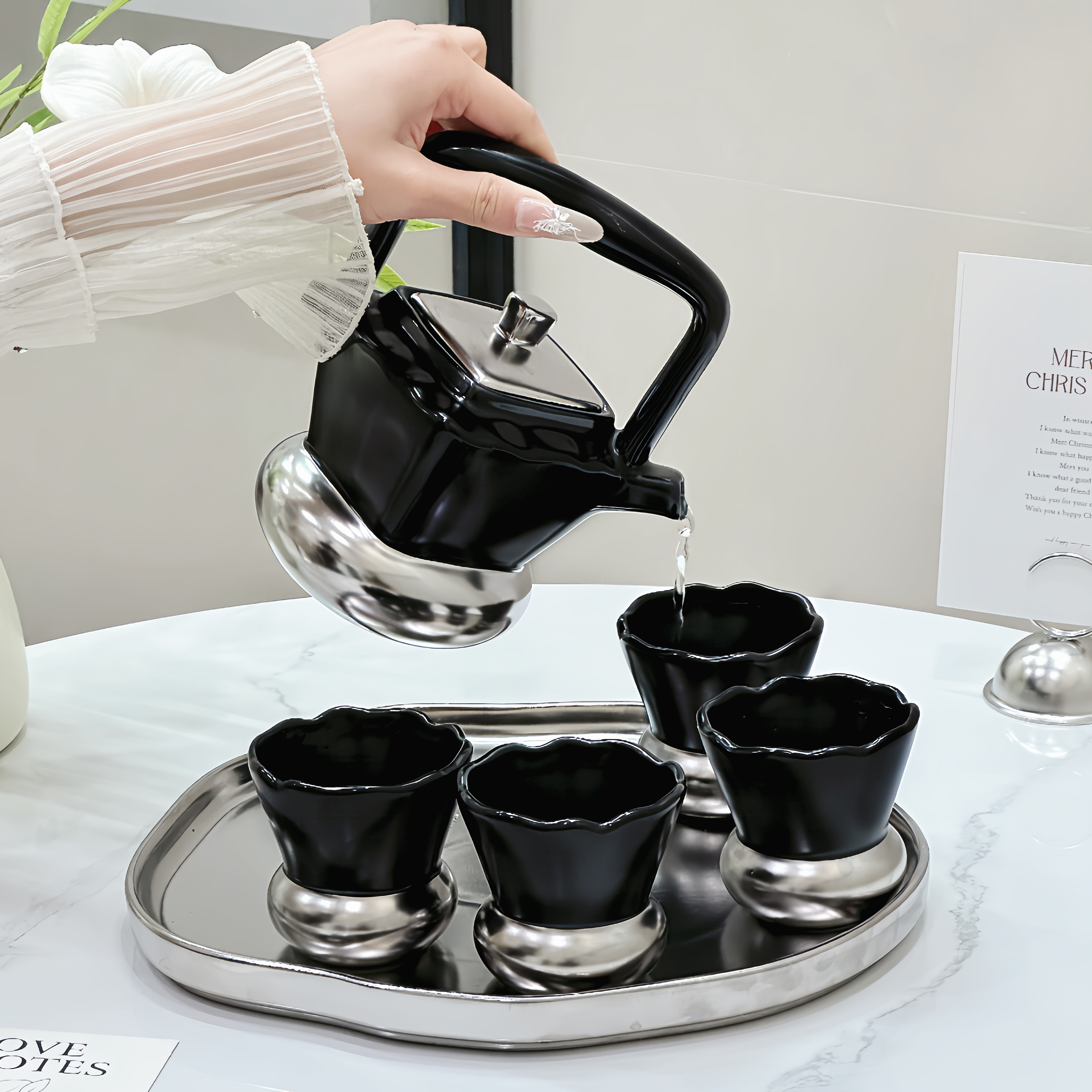 轻奢高颜值陶瓷茶壶水具套装家用高档客厅水壶办公室待客茶具茶杯