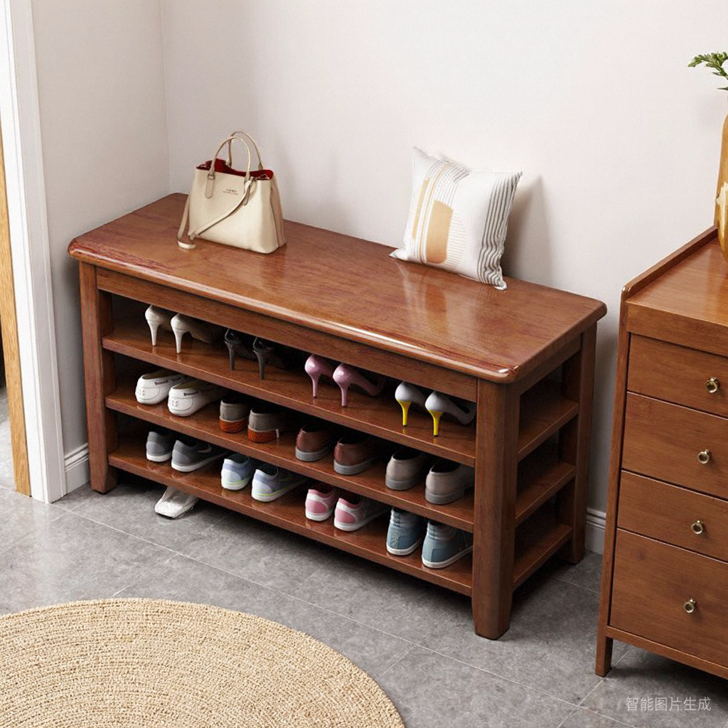 实木换鞋凳家用门口鞋架可坐可储物鞋柜入户穿鞋凳一体收纳鞋架