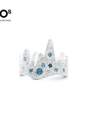 FOS 高贵原创梵高 星空王冠 男女戒 小众高级设计感925银贵族戒指