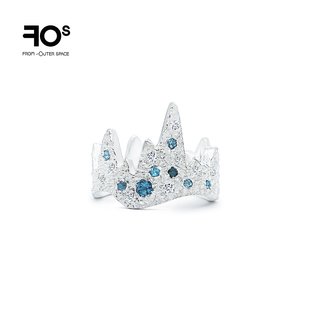 FOS 高贵原创梵高 星空王冠 男女戒 小众高级设计感925银贵族戒指