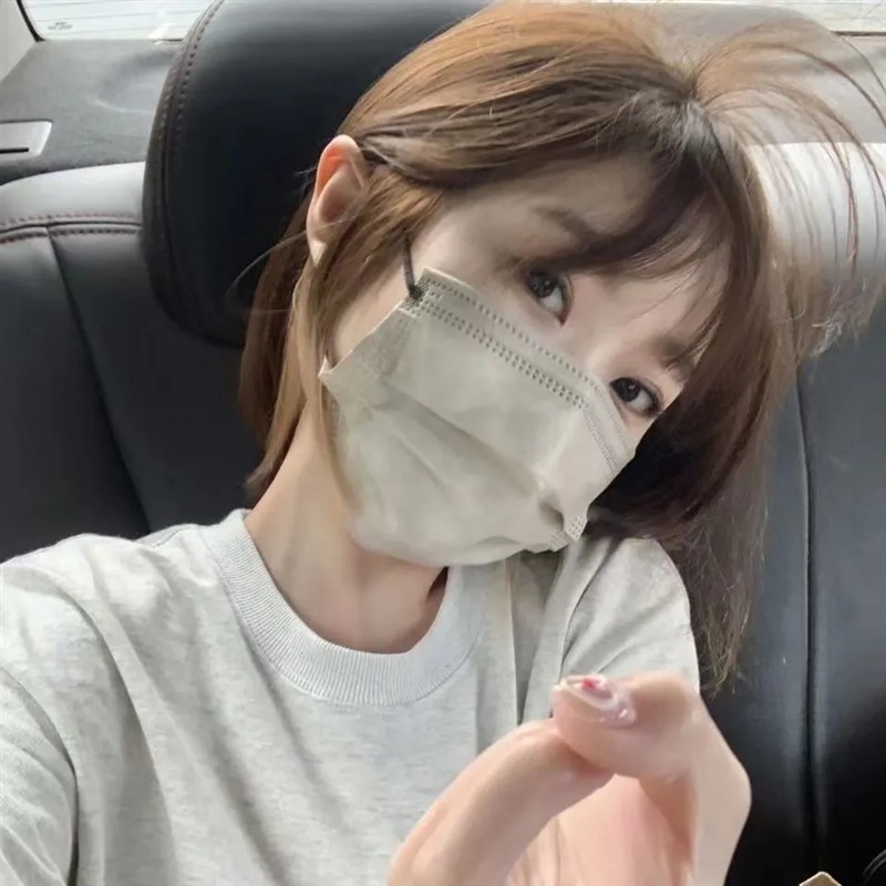 2024新款莫兰迪色成人口罩女高颜值三层独立网红个性一次性秋加厚