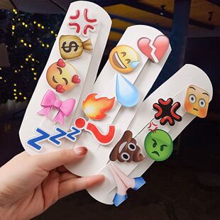 表情包流汗愤怒问号发夹水滴同款可爱恶搞emoji无语发饰刘海夹饰