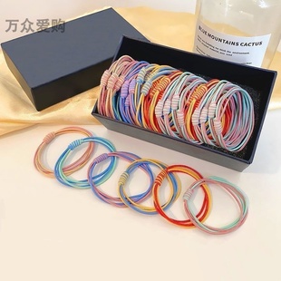 清新彩色学生发圈简约彩虹弹力渐变糖果色ins耐用四合一高弹头绳