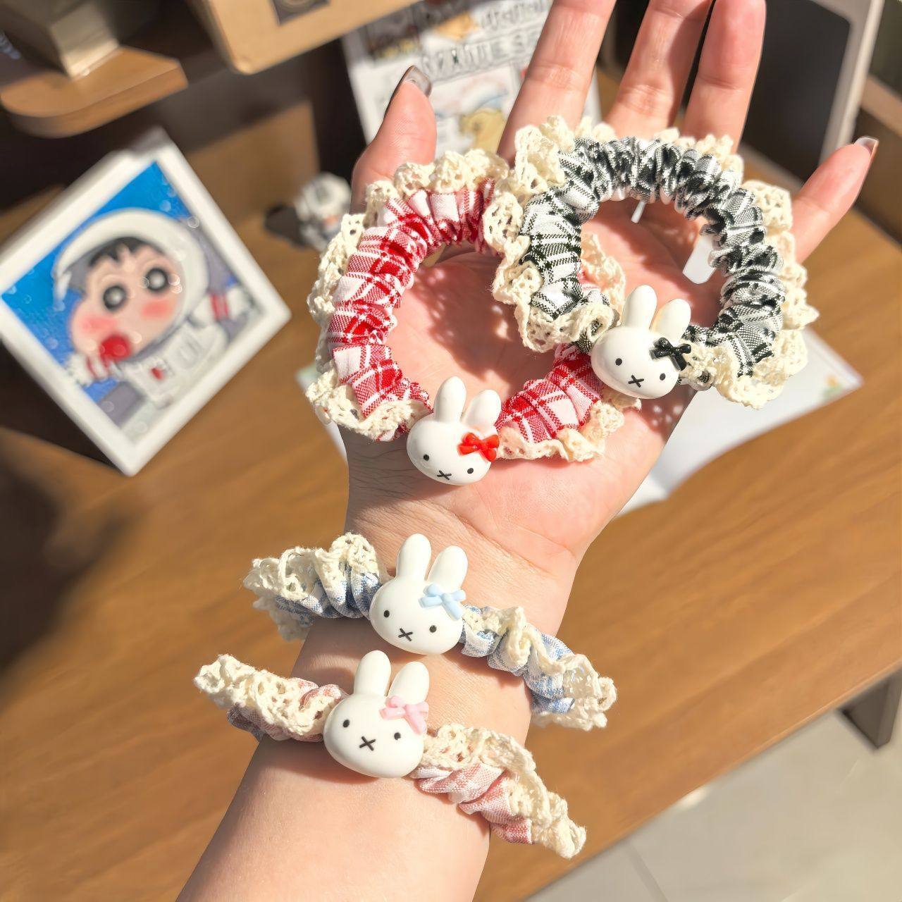 8件套4件套蕾丝花边发圈ins米菲兔少女甜美马尾小肠圈高颜值发绳