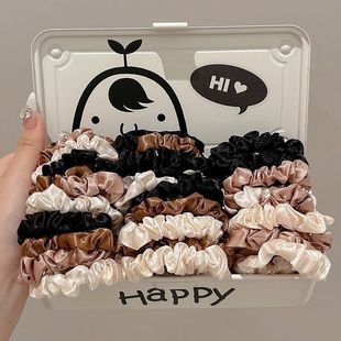 法式小肠圈高弹力缎面头绳女耐用皮筋发绳高级感丸子头发饰