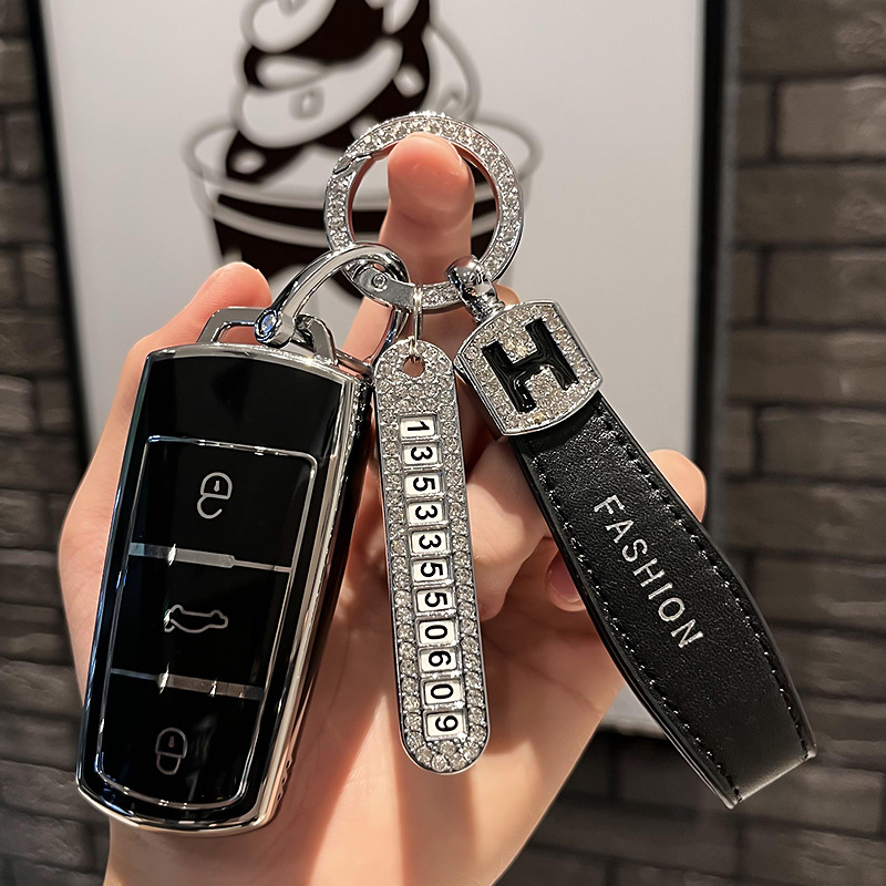 适用大众CC迈腾07/08/09/10/11/12/13/15款小车锁匙扣壳钥匙包套