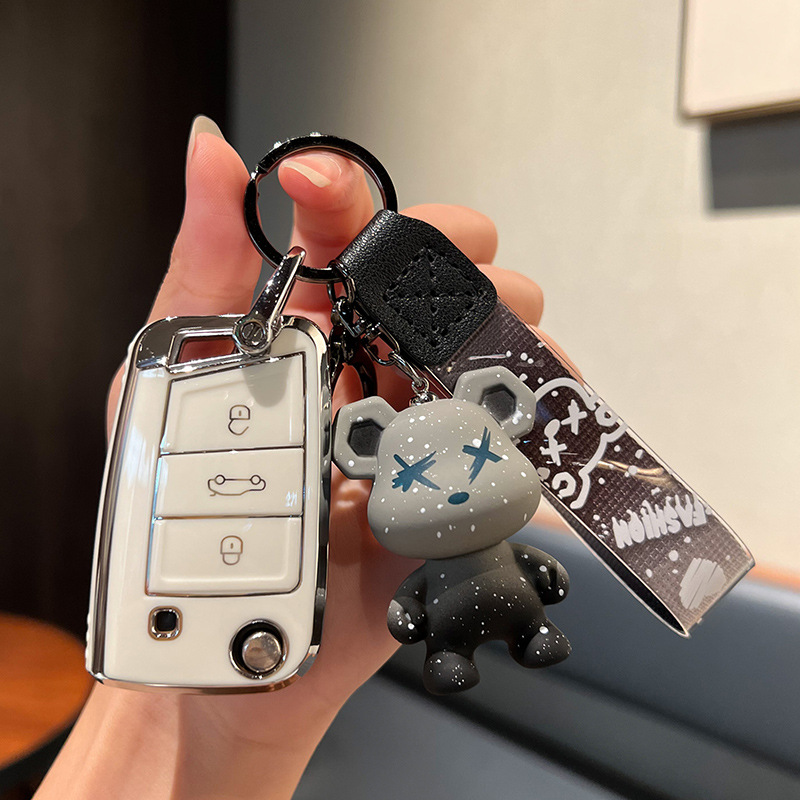 适用大众24款全新TROC探歌时光/辰光版小车锁匙扣保护壳钥匙包套