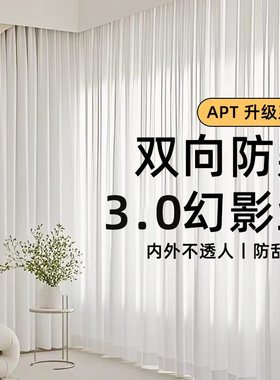 幻影纱网红窗帘纱帘透光不透人客厅阳台白色窗纱白纱新款窗纱帘