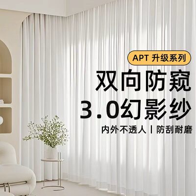 幻影纱网红窗帘纱帘透光不透人客厅阳台白色窗纱白纱新款窗纱帘