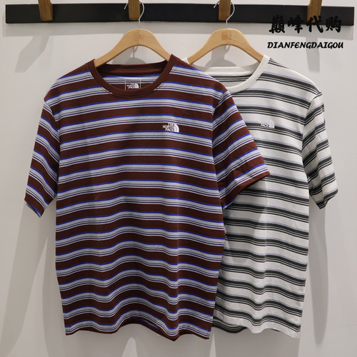 TheNorthFace北面26春夏户外运动纯棉条纹圆领T恤短袖男款8G07