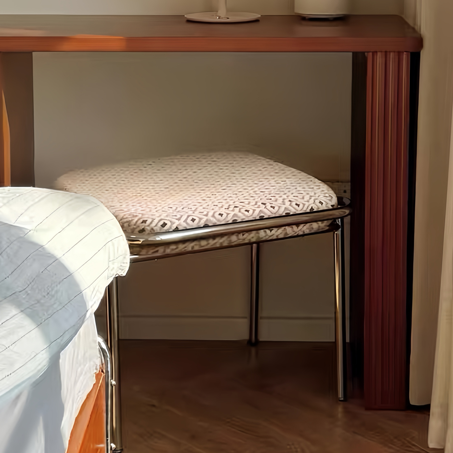 简约复古家用试衣间单人换鞋凳