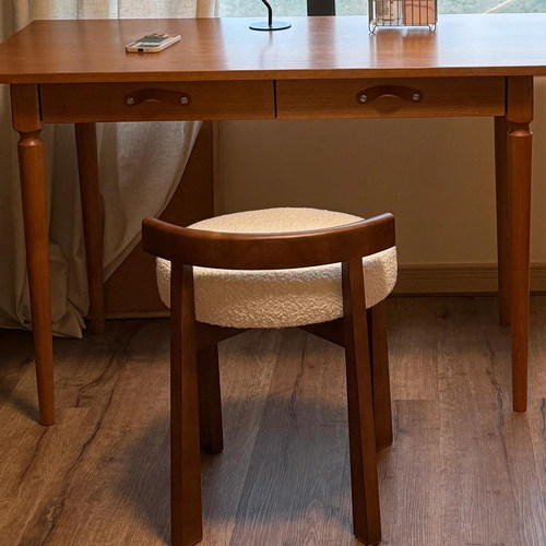 复古化妆椅美式软包实木餐椅