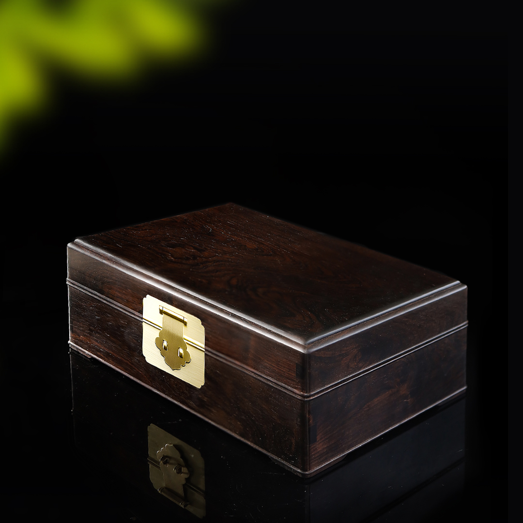 紫光檀如意锁收藏收纳盒中式木盒