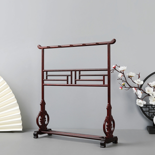 承善堂小叶紫檀明式螭龙井字栏笔架仿古摆件红木文房四宝书法用品