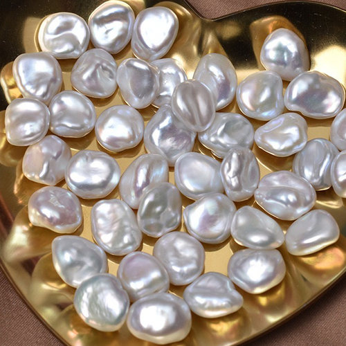 淡水珍珠小keshi碎银子镜面炫彩