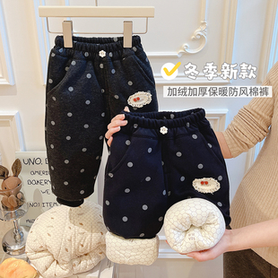 女童潮款 子儿童童装 三层夹棉加厚棉裤 保暖外穿裤 女宝宝韩版 秋冬款