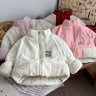 外套男童女童保暖立領(lǐng)開衫 保暖校服神器一件過冬加絨加厚新款 冬季
