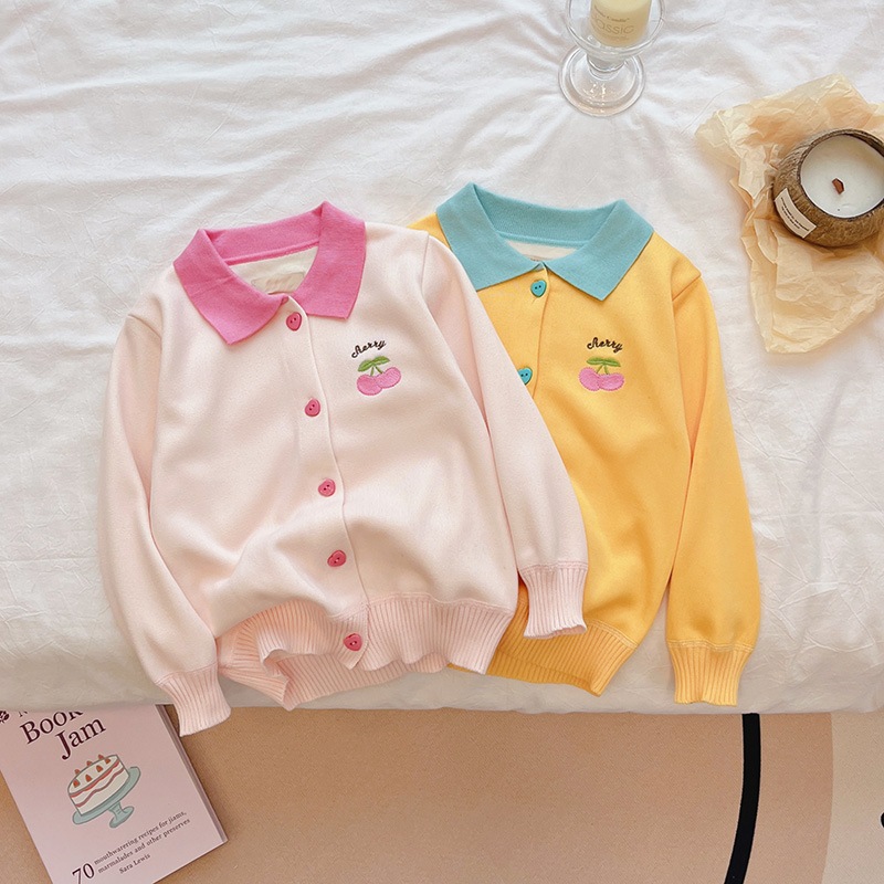 儿童毛衣开衫秋装女童针织衫宝宝洋气衣服中大童毛线洋气上衣新款