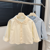 帅气时尚 儿童秋季 韩版 纯棉衬衫 男童女童上衣休闲清新百搭衬衣 新款